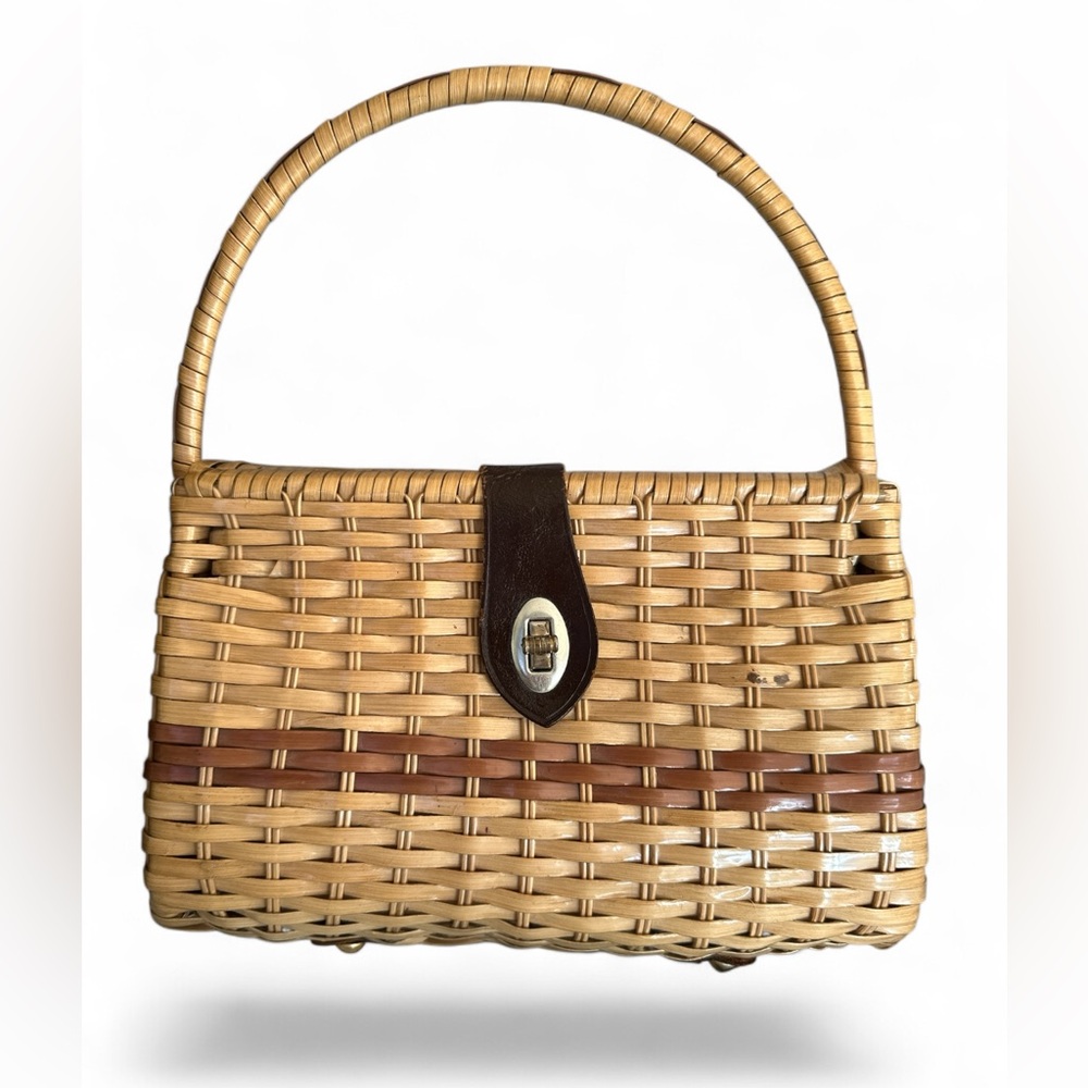 VINTAGE "Stein" 'Novelty Import' Hand Woven Wicker Bag.